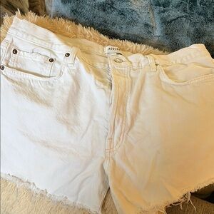 Agolde Parker Long White Denim Cutoff Shorts size 33